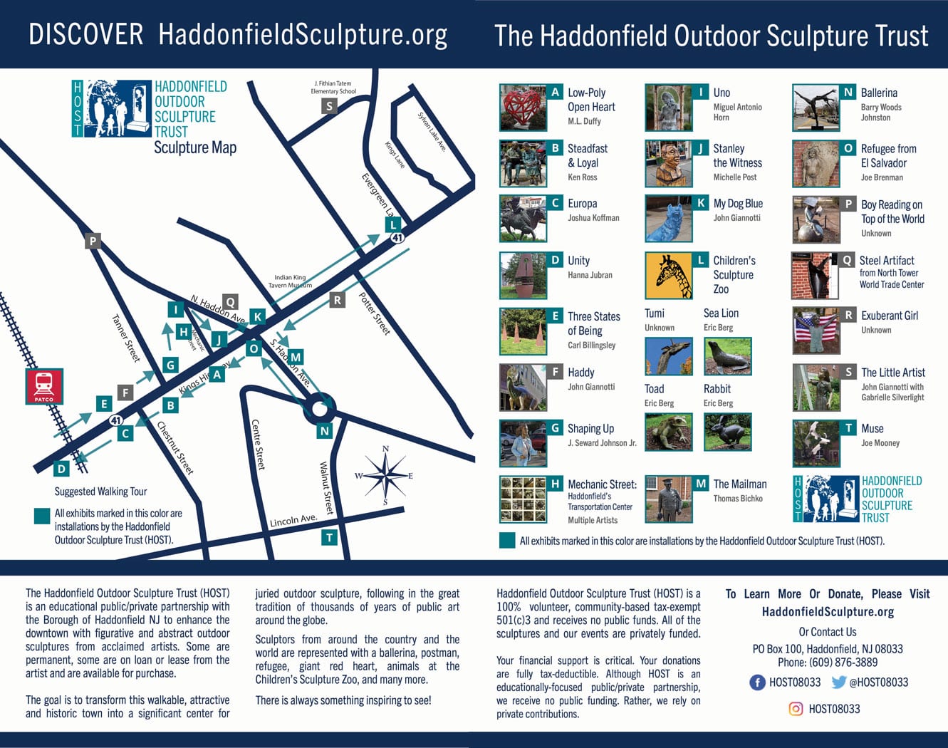 Sculpture Map HOST Haddonfield Outdoor Sculpture Trust