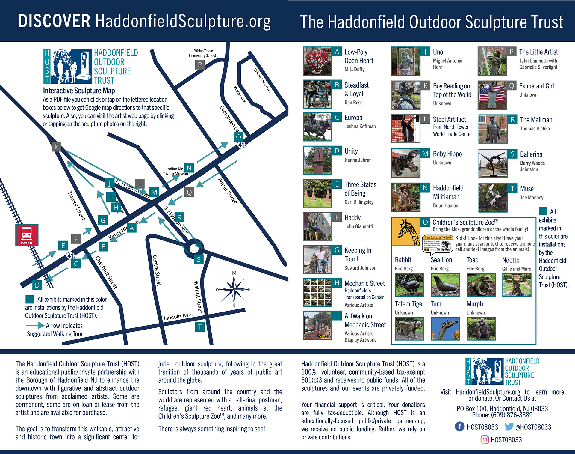 Haddonfield Sculpture Walking Tour Map